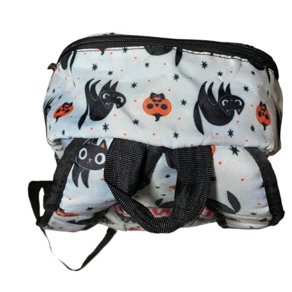 Backwoods Halloween Backpack Bag Black‎ Cat Pumpkin Jack O Lantern Bookbag